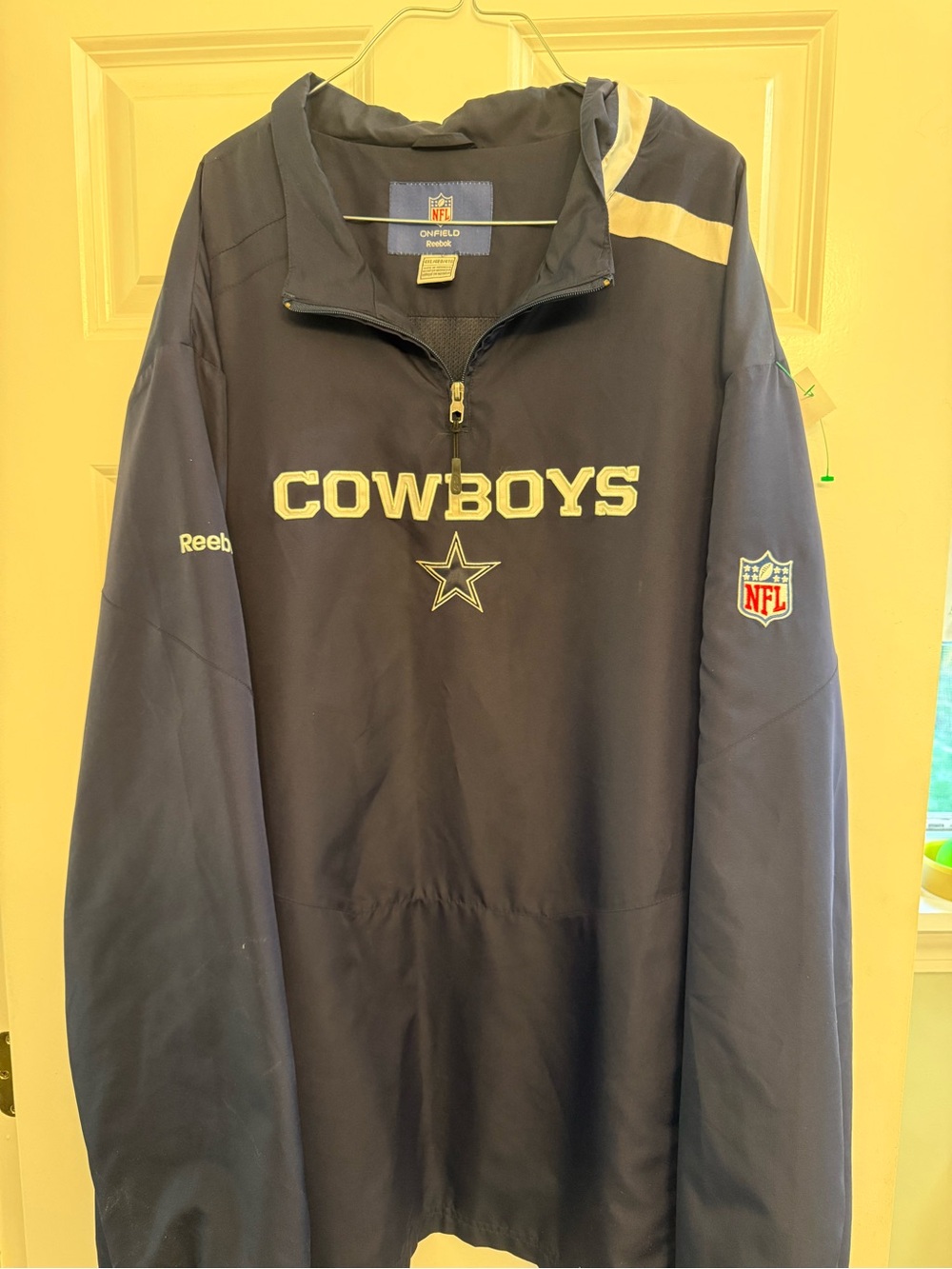 4XL Reebok Navy and White Cowboys Pullover